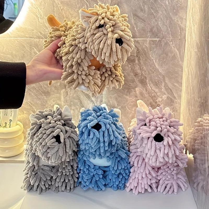 1Pc Cute Puppy-Shaped Hand Towel Wall-Mountable Multi-Color Options - Ideal For Kitchen & Bathroom Use Hand Towels For Bathroom