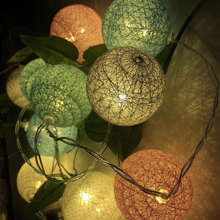 LED Cotton Ball String Lights for Girly Rooms, Festivals, and Christmas Decor