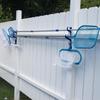 2pcs PVC Outdoor Pole Hanger, Telescopic Rod Hook with Screws for Swimming Pool Stick, Net Brushes, Garden Hoses - Durable Plastic Storage Organizer