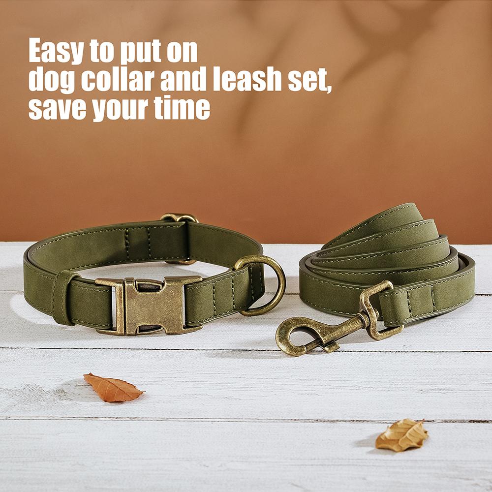 Регульований нашийник і повідець для собаки зі шкіри PU, міцний мотузковий повідець для домашніх тварин, нашийник, м'який для маленьких, середніх, великих собак, бульдогів