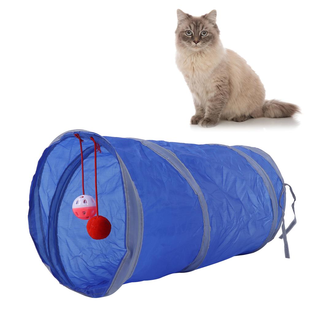 Cat Tunnel Foldable Polyester Interactive Tunnel Toy with Hanging   for Cats Rabbits Puppies