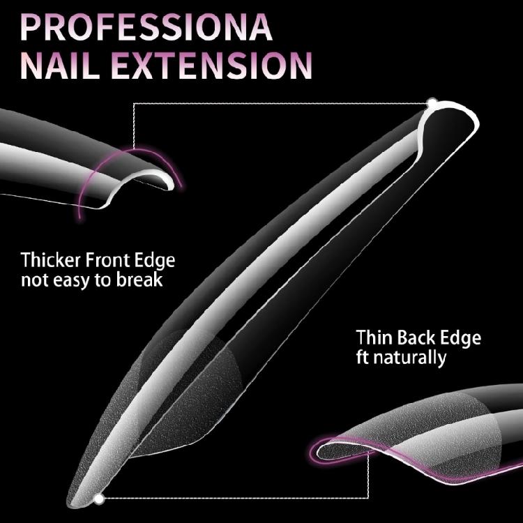 Instantly Salon Styles False Nail 504Pieces/Box Long Coffin Fake Nail Easy Fit Glamorously Nail Art for Home DIY Decors