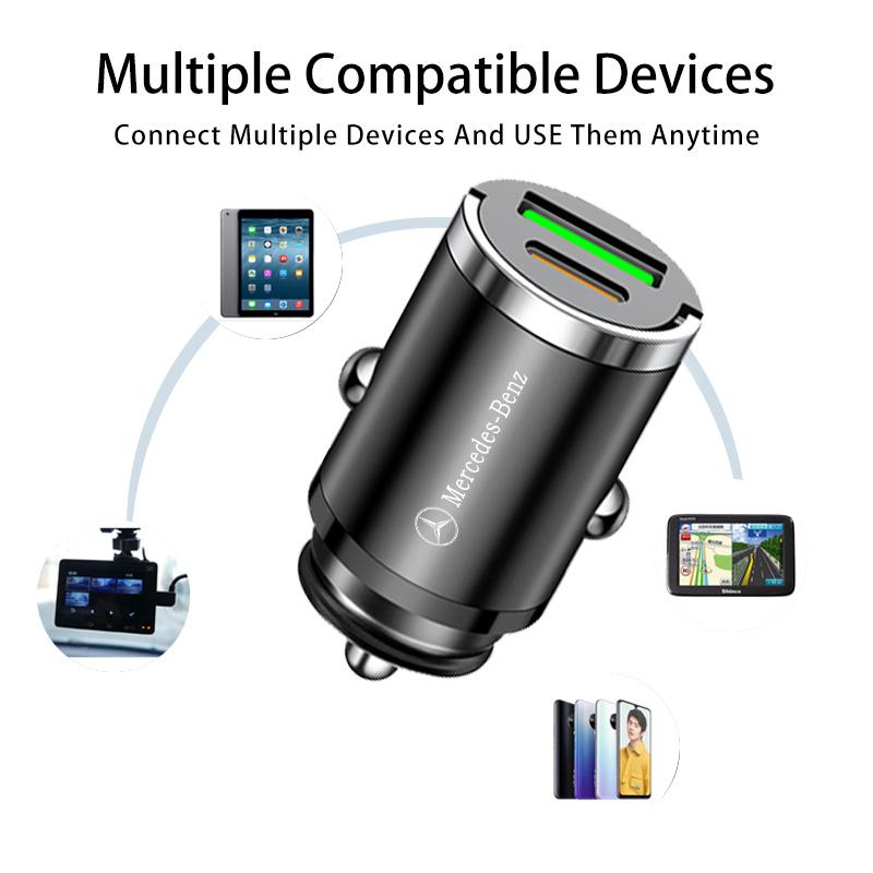 AABIB1 For Benz Alloy Car Charger Fast Charging Mini USB Type C Phone Charger Interior Accessories AMG W213 W124 W108 W126 Exclusive