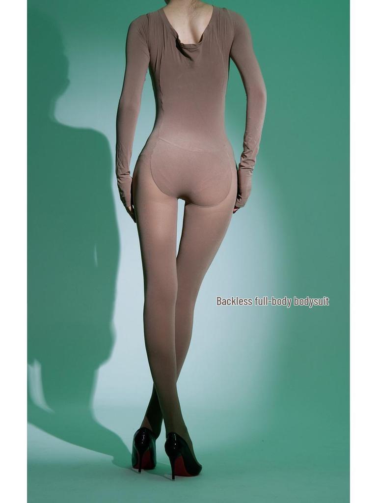 Detachable Bodysuit Pantyhose: Open Crotch, Full Coverage, Velvet, White or Black Silk Options