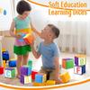 Yilloog 4 Pcs Large Foam Dice with Pockets DIY Education Playing Game Dice Soft Dice Kids Infant Early Education Cube Learning Teaching Stacking