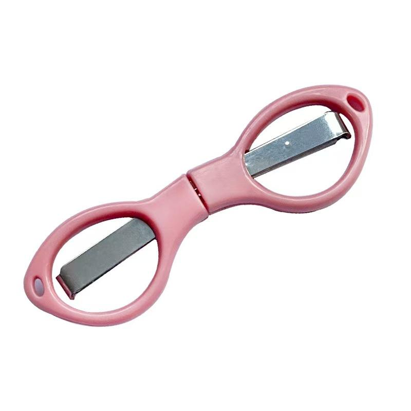 Mini Foldable Scissors Plastic Handle Portable Embroidery Sewing Scissors Fishing Line Cutter DIY Handmade Craft Cutting Tool
