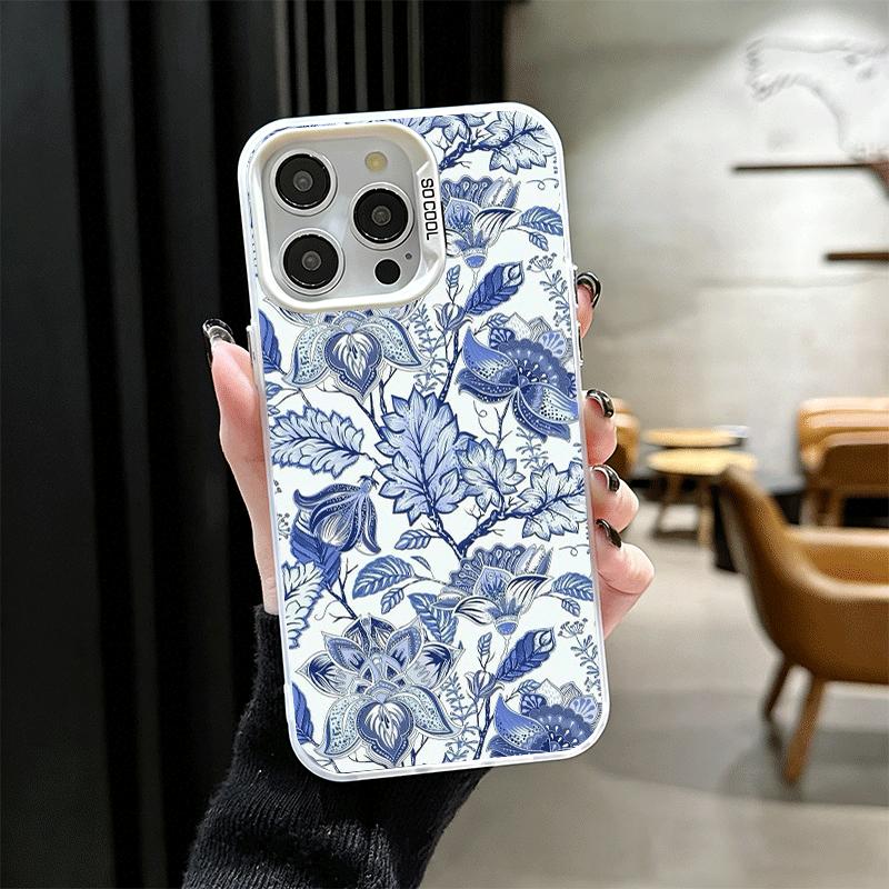 Blue And White Porcelain Pattern Shockproof Phone Case for iPhone 17 Air 16 16E 15 Pro Max 14 Plus 13 Mini 12 Back Cover Anti Fa