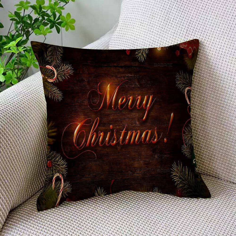 Poszewka na poduszkę Wesołych Świąt Poliester Poduszki na sofę Dekoracyjne poduszki rzucane Wystrój domu Poszewka na poduszkę