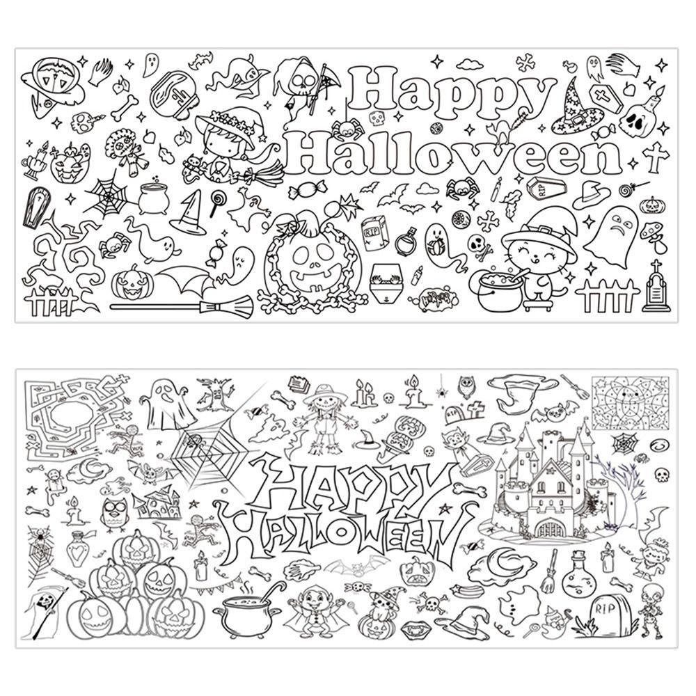 Cartoon Children's Drawing Tablecloth Handmade Large Coloring Posters Halloween Decorations