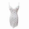 Women's Floral Lace-Trim V-Neck Summer Dress - Sexy, Hip-Hugging Style