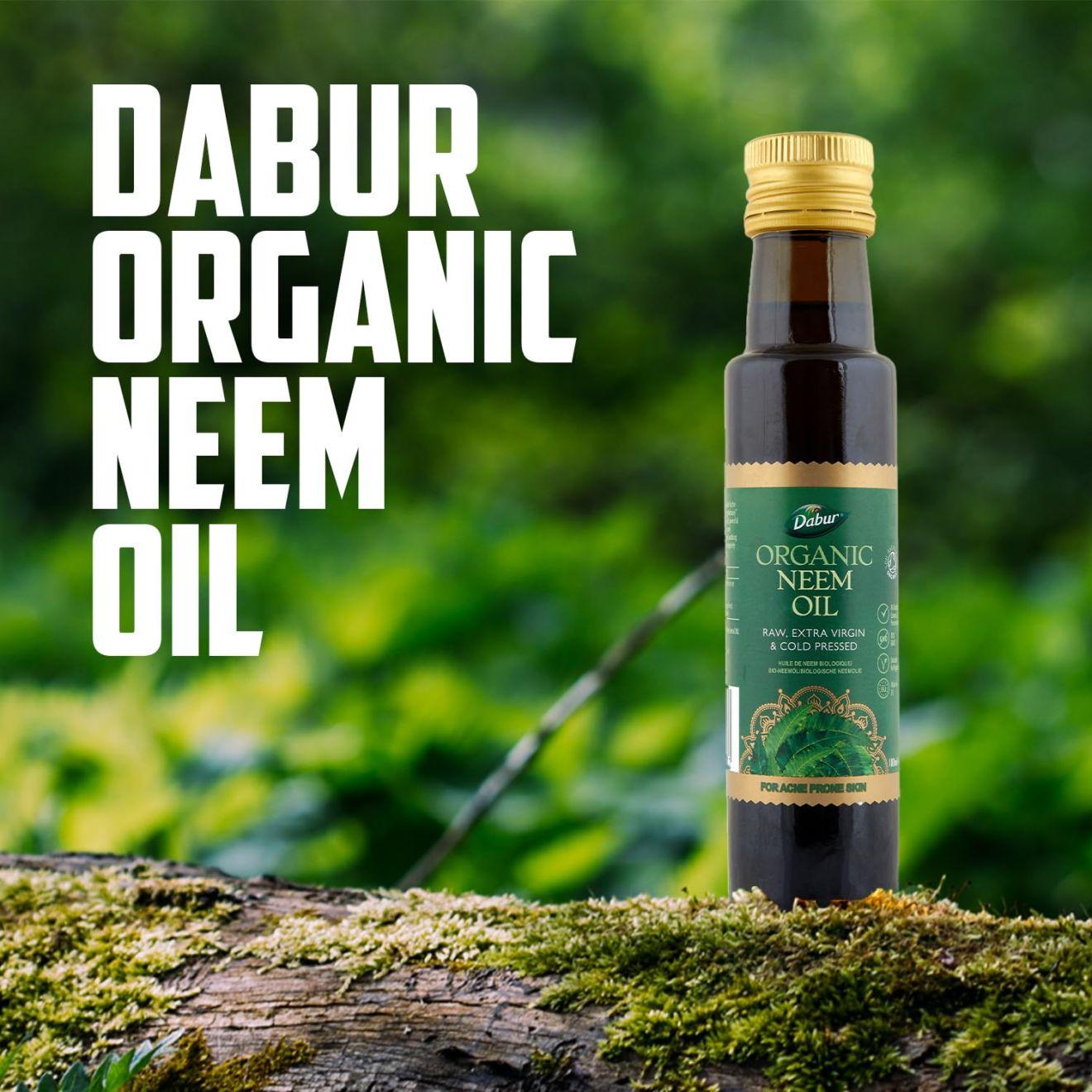 

Dabur Organic Neem Oil for Itchy Scalp & Hair Loss, 100% Cold-Pressed - 100ml 100 ml