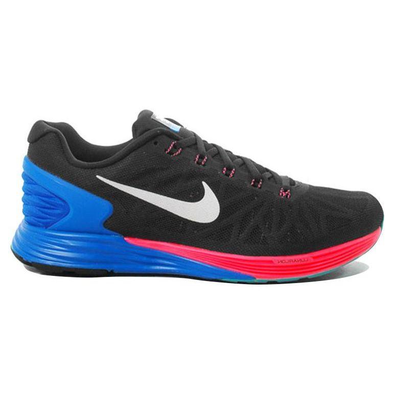 Nike Lunarglide 6 Bequeme Stoßdämpfung Rutschfest Atmungsaktiv Low-Top Laufschuhe Herren Sneaker Schwarz Rot Blau 654433-002
