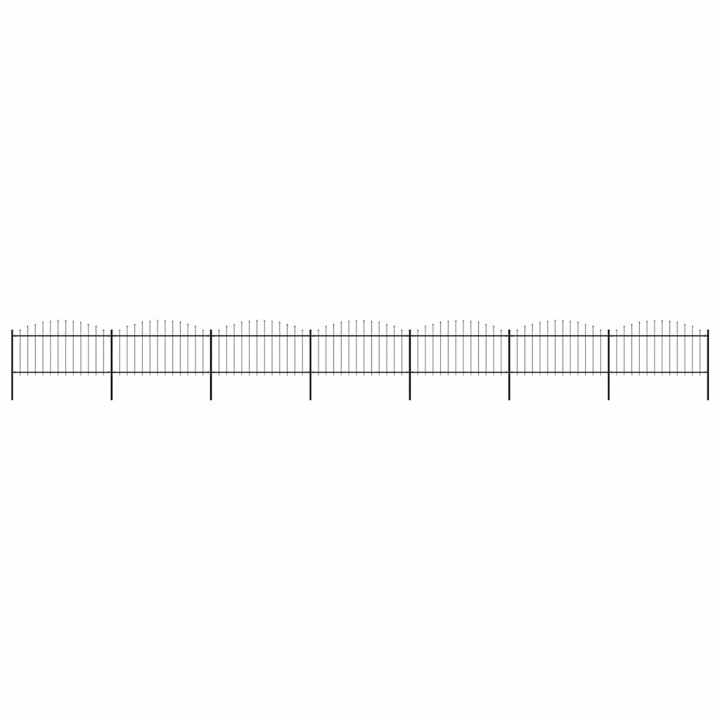 Spear Tip Garden Fence Steel 1248 x 150 cm Black