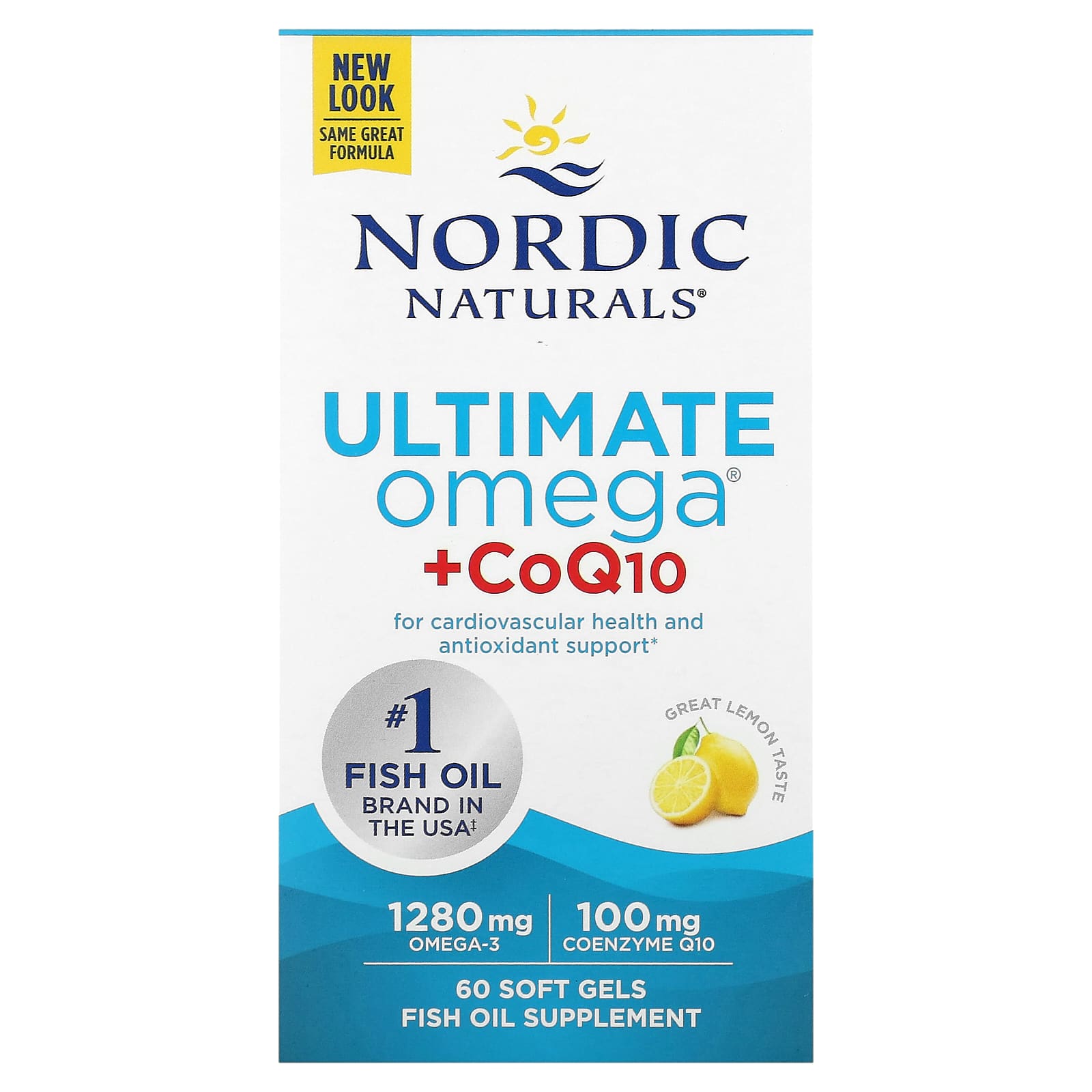 

Nordic Naturals, Ultimate Omega + CoQ10, Lemon Flavor, 60 Softgels