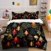 Christmas Tree Festive Pattern Bedding Duvet Cover Set Duvet Cover Pillowcases  (1*Duvet Cover 2*Pillowcases, Without Duvet Insert)