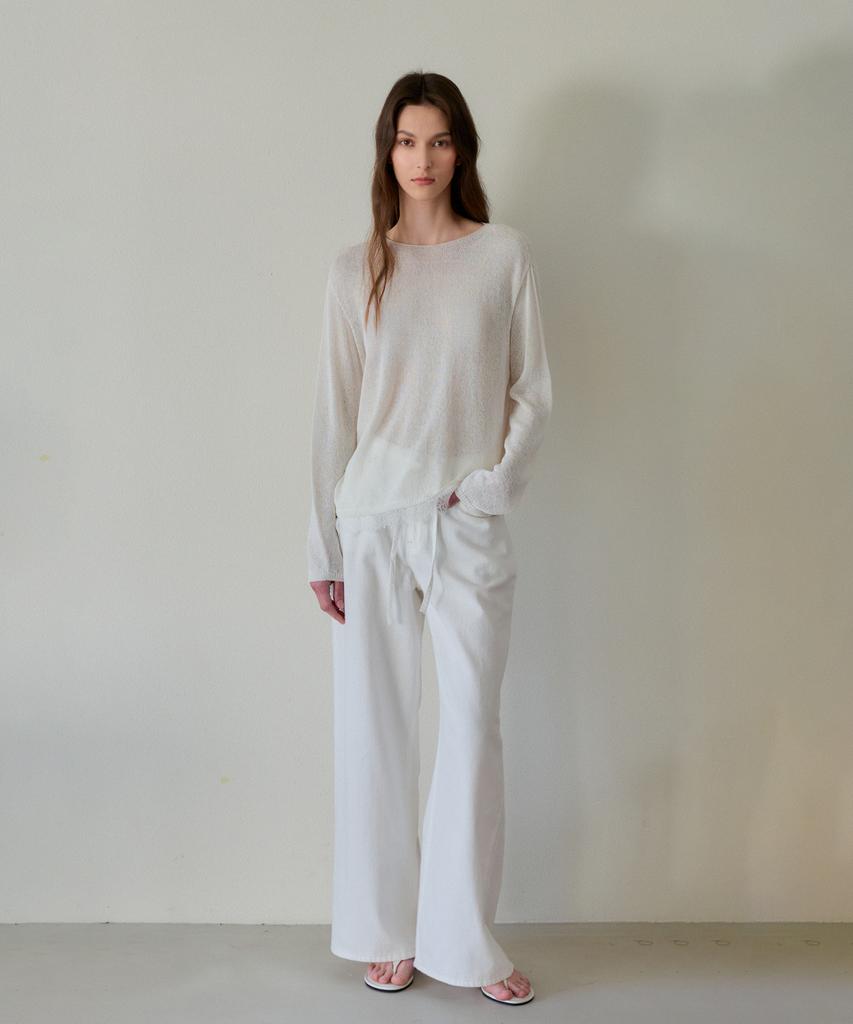 THEELO Lace Boatneck Knit (Ivory)