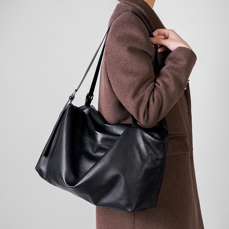 First Layer Cowhide Tote Bag Women'S Strict Leather Lazy Loose Armpit Bag Large Capacity Commuter Shoulder Bag