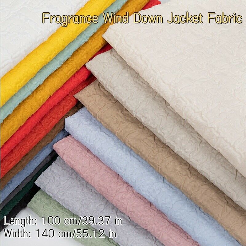 100*140cm Waterproof Embossed Winter Quilted Cotton Fabric For Making Padded Jacket Down Coat Wrinkled Down Jacket Fabric
