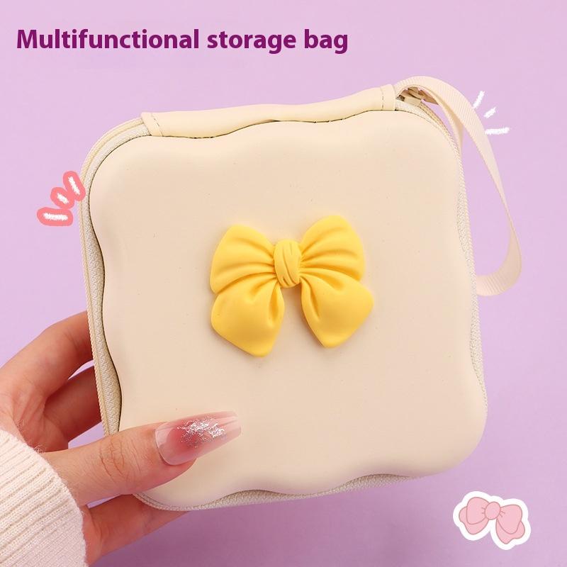 

Sanitary Napkin Cartoon Data Cable Storage Bag Hard Disk Charger Portable Usb Stick Cosmetic Organizer Sac Tote Zipper жёлтый