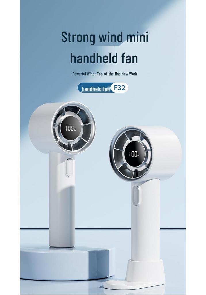 2026 Turbocharged Handheld USB Rechargeable Fan with Stepless Speed Control and Large Airflow