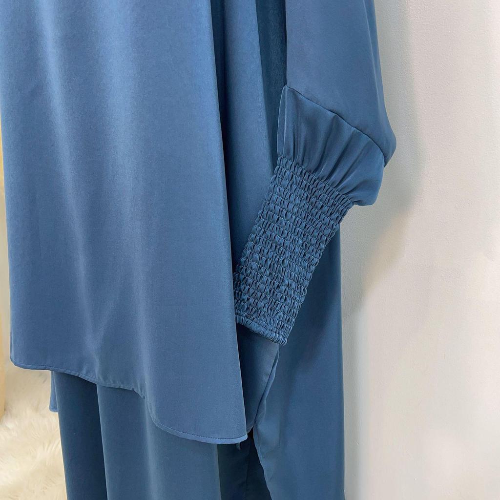 Loriya 2023 Solid Color Streetwear Swing Robe Dress Set - LR618