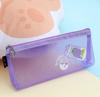 Cute Cartoon Mesh Pencil Case Large Capacity Transparent Stationery Storage Bag Cosmetic Organizer for Girls School Supplies