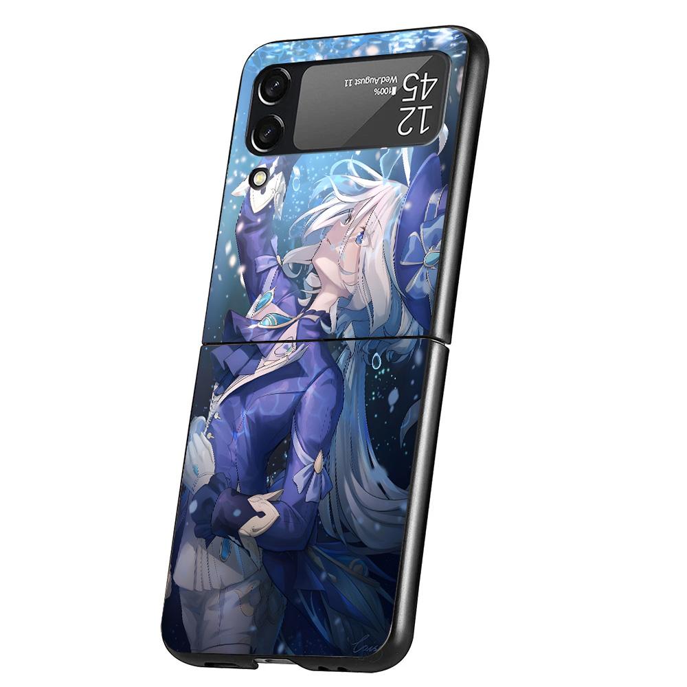 Genshin Impact Furina Phone Case For Samsung Galaxy Z Flip 7 6 5 4 3 5G Cover ZFlip7 ZFlip6 ZFlip4 ZFlip5 ZFlip3 Coque Fundas Ga