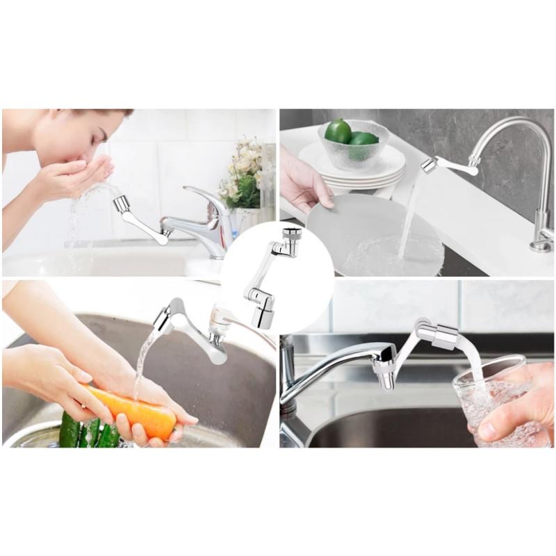 1080° Universal Rotation Faucet Extender Dual Mode Sprayer Head Kitchen Robot Arm Extension Taps Bathroom Swivel Faucet