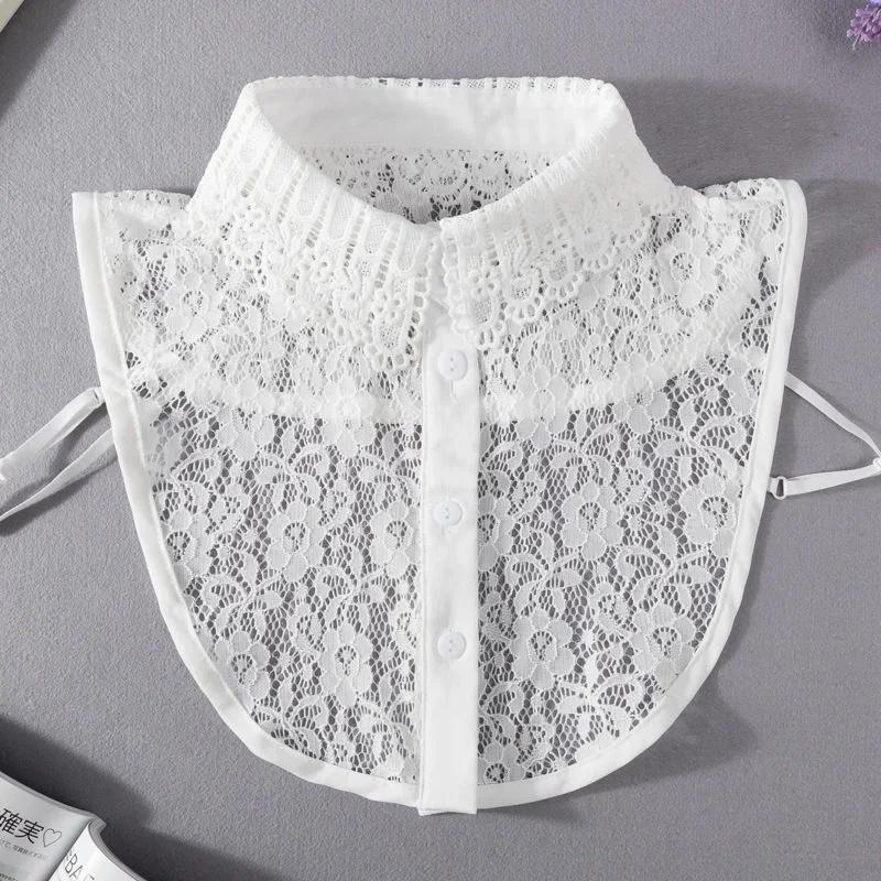 Fake Collar New Women Spring Autumn Versatile Sweaters Fashion Trend Lace Chiffon Popular Western Decorative