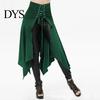 Breathable Ladies Skirt Hollaween Costume Steampunk Style Gothic Cosplay Irregular High Adjustable Waist Long Lace Up Patchwork Solid Color