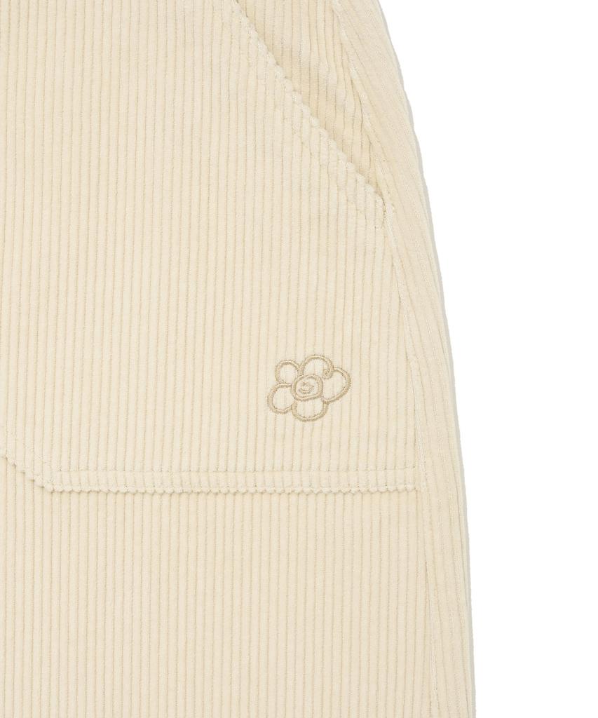 WACKY WILLY [25Fw] Women'S Corduroy Long Skirt Cream