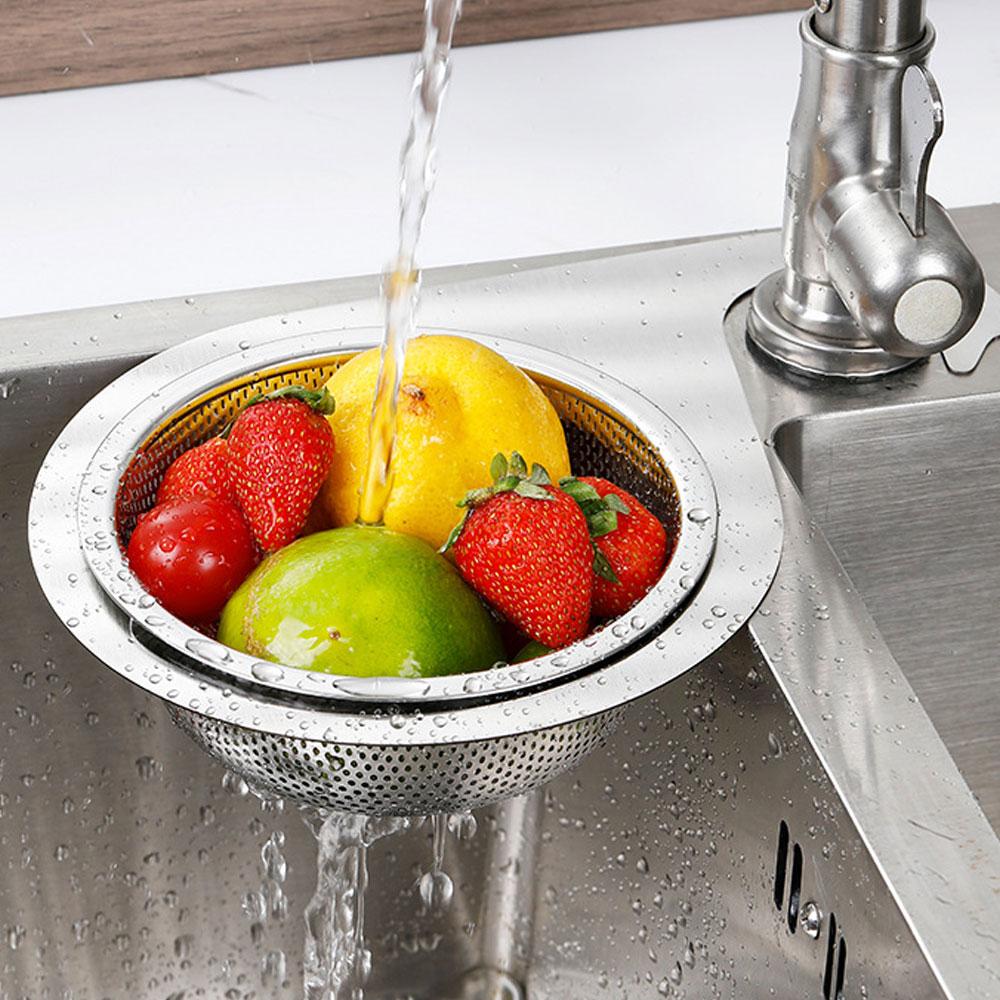 New Stainless Steel Corner Sink Strainer Basket Swan Kitchen Sink Food Drain Basket Rack Kitchen Triangular Storage Rack