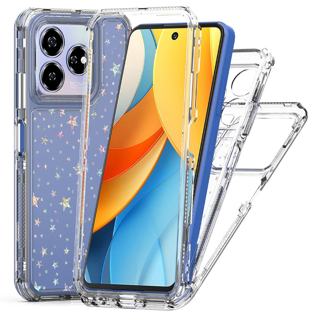 For ZTE Axon 60 Lite Case Precise Cutouts Acrylic TPU Clear Phone Cover with Laser-printed Film