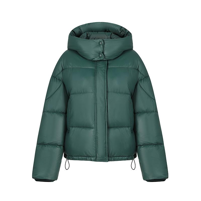 Women’s Short Detachable Hood Windproof Thicken Warm Winter Jacket With Raglan Sleeves
