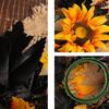 Colorful Flower Candle Wreaths Pack of 5 Tealight Candle Holders Rings for Halloween Parties Table Centerpieces Decors