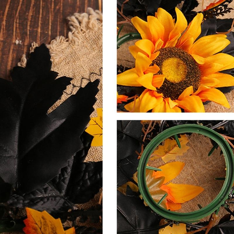 Colorful Flower Candle Wreaths Pack of 5 Tealight Candle Holders Rings for Halloween Parties Table Centerpieces Decors