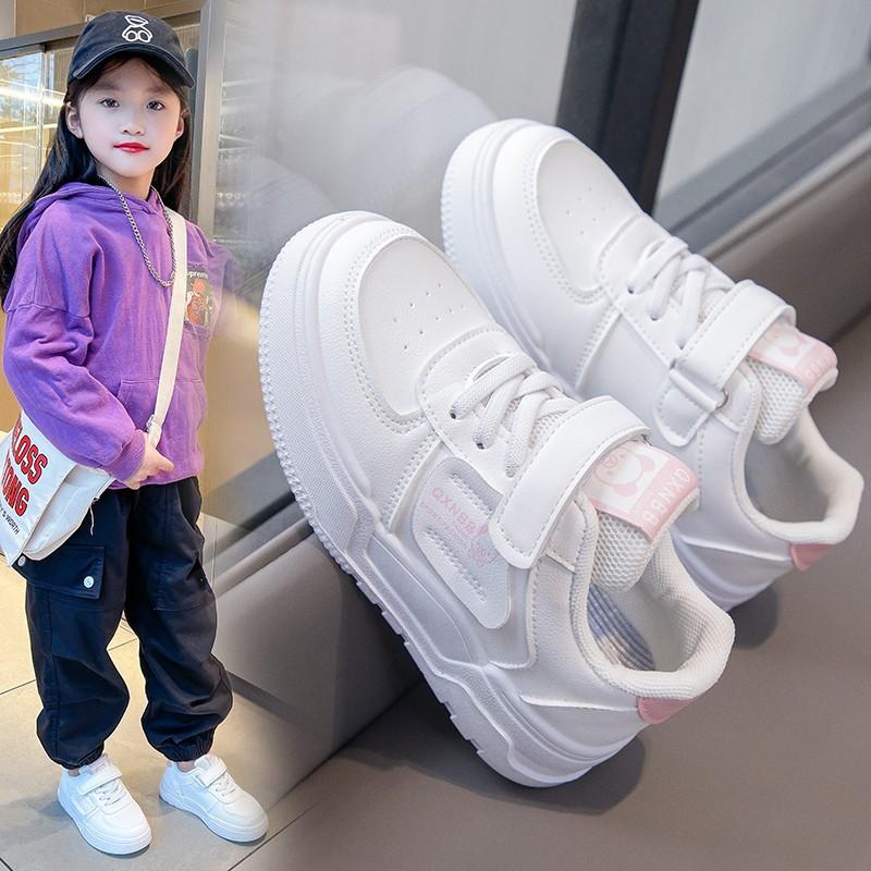 Leather children's white shoes girls board shoes 2025 spring and summer new fashion versatile classmates boys white casual shoes