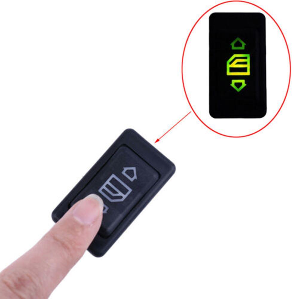 6 Pin Car Glass Lifter Switch Electric Power Switch Button With Green 12V 24V 10A Car Electric-Window Switch Accessories Parts