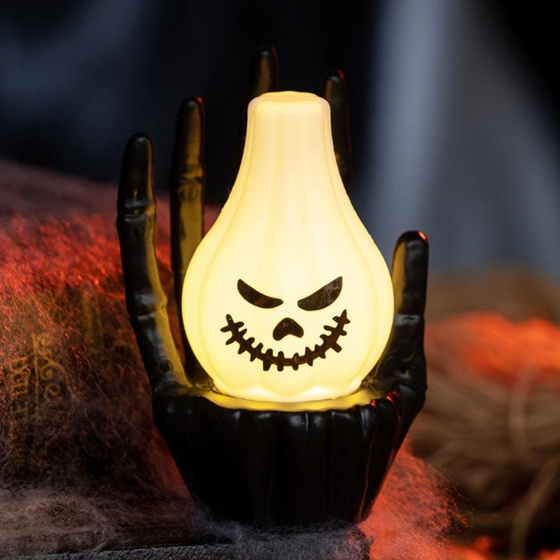Glowing Skeleton Hand with LED Light Halloween Scary Lamp Decoration Realistic Scary Hand Lamps for Indoor and Outdoor