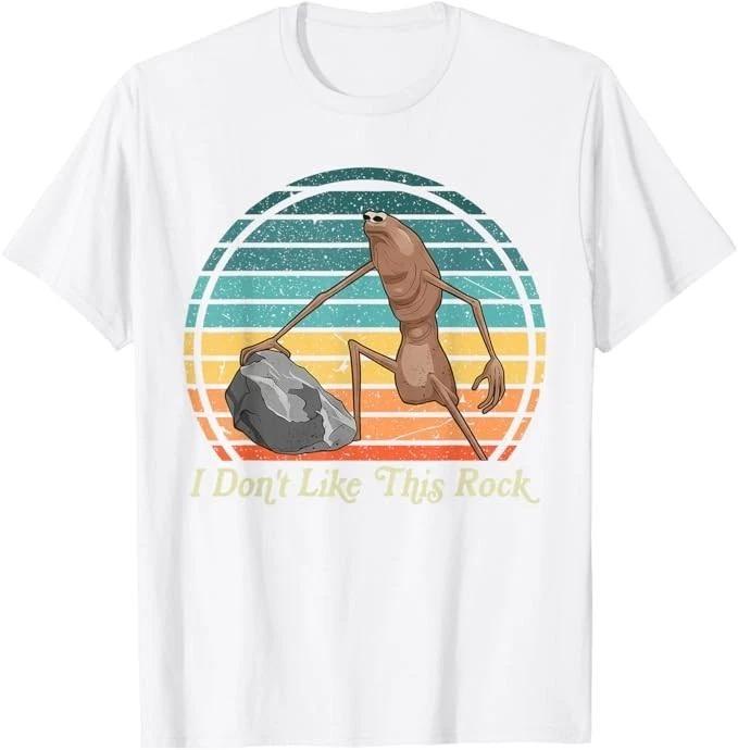 I Dont Like This Rock Print Short Sleeve Tshirt Marcus Meme Marcus The Worm Meme Tshirt Graphic Pattern Unisex Women Clothing