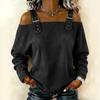 2026 Women's One-Shoulder Strap Long Sleeve Top for Spring, Summer, and Autumn