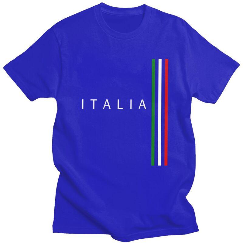 Individuelles Klassisches Italien Flagge T-Shirt Herren Kurzarm Italienisch Stolze T-Shirts Lässige Tee Tops Übergroße T-Shirts Merch
