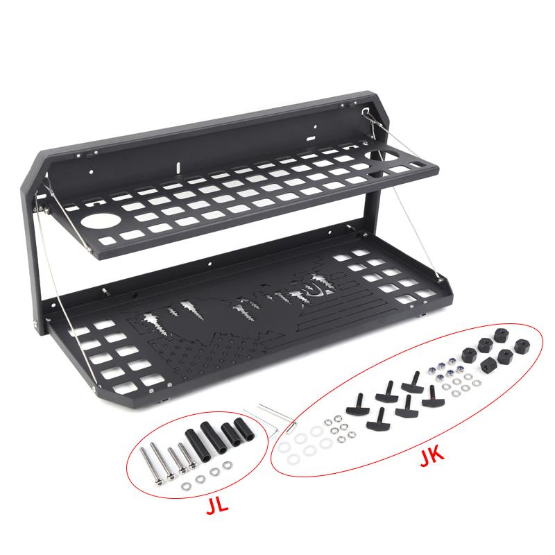 TESIN Car Tailgate Table Rear Door Foldable Shelf Cargo Luggage Storage Rack for Jeep Wrangler JK JL 2007-2022 2023 Accessories