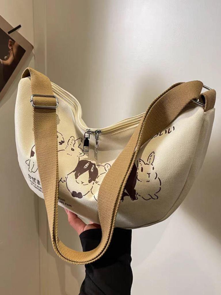 Nischen Damen Canvas Knödel Umhängetasche - 2024 Frühling/Sommer, Große Kapazität, Lässige Studenten Schultertasche