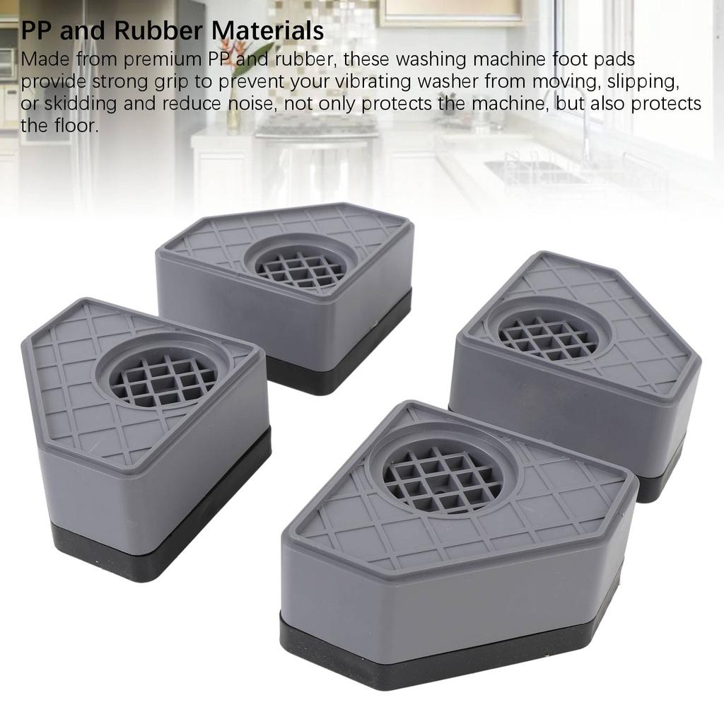 4PCS Anti Vibration Pads for Washing Machine Shockproof Noise Canceling Universal Washer Dryer Stabilizer Support Feet To Stop Moving Walking