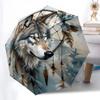 1 Stück Indischer Traumfänger Wolf Regenschirm, Leichter 8-Rippen-Eisenrahmen, Perfekt für Reisen im Freien, Wohnaccessoire, Weihnachtsgeschenke