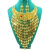 Arab Dubai Gold Plated Jewelry Tassel Necklace Earrings Set Kenyan Ethnic Style African Wedding Jewelry Women