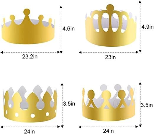 Party Hats King Crown Party Hats 20Pcs 4Styles For Coronation Celebration