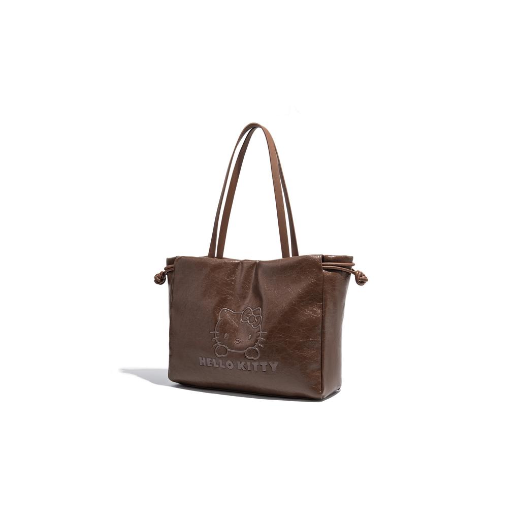 Ny Sanrio Hello Kitty PU Tote Bag, Shoppingveske, Skulderveske Dame Khaki/Svart/Mørk Kaffe SHHF41448