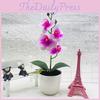 Flower Simulated Four Phalaenopsis Artificial Green Plant Potted Decor Indoor